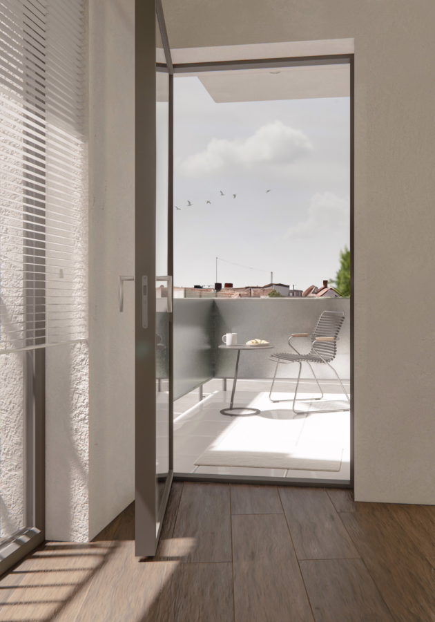 Neuwertige Etagenwohnung (KFW 70 Stand) mit Aufzug und zwei Balkone! - Balkon (61894)