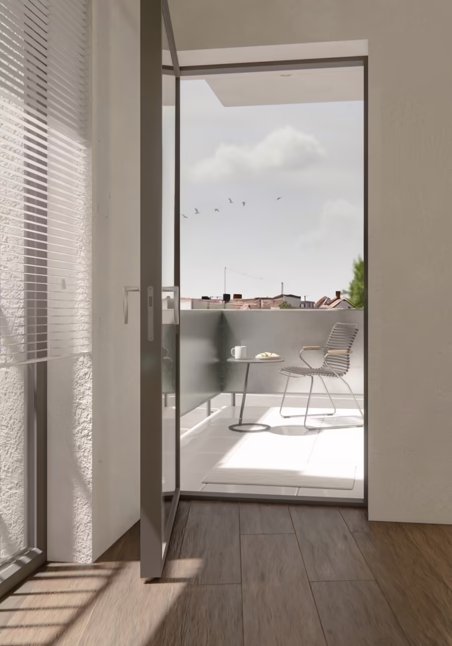 Neuwertige Etagenwohnung (KFW 70 Stand) mit Aufzug und zwei Balkone! - Balkon (65550)