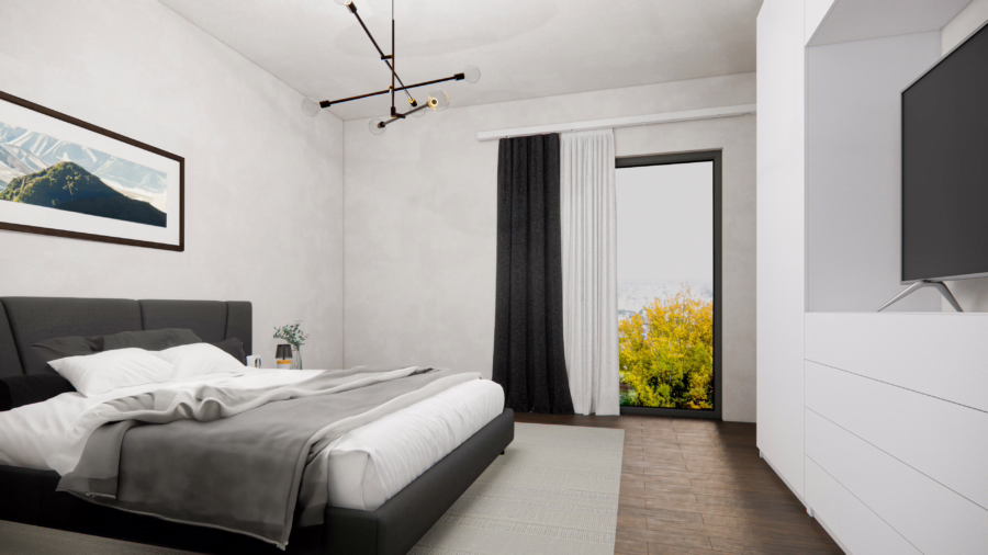 Neuwertige Etagenwohnung (KFW 70 Stand) mit Aufzug und zwei Balkone! - Schlafzimmer (61896)