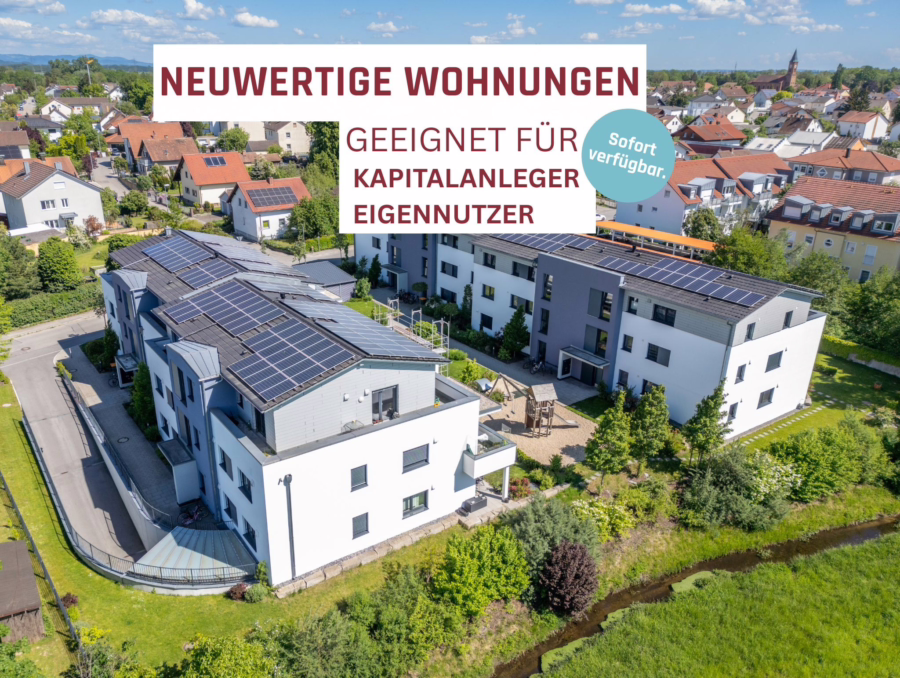 KFW 55 Energieeffizienzhaus! Neuwertige 2-Zimmer Gartenwohnung in ruhiger Lage! - Straubing, Dornierstraße_Drohnenfoto-getauscht_war verpixelt_A1 (48130)