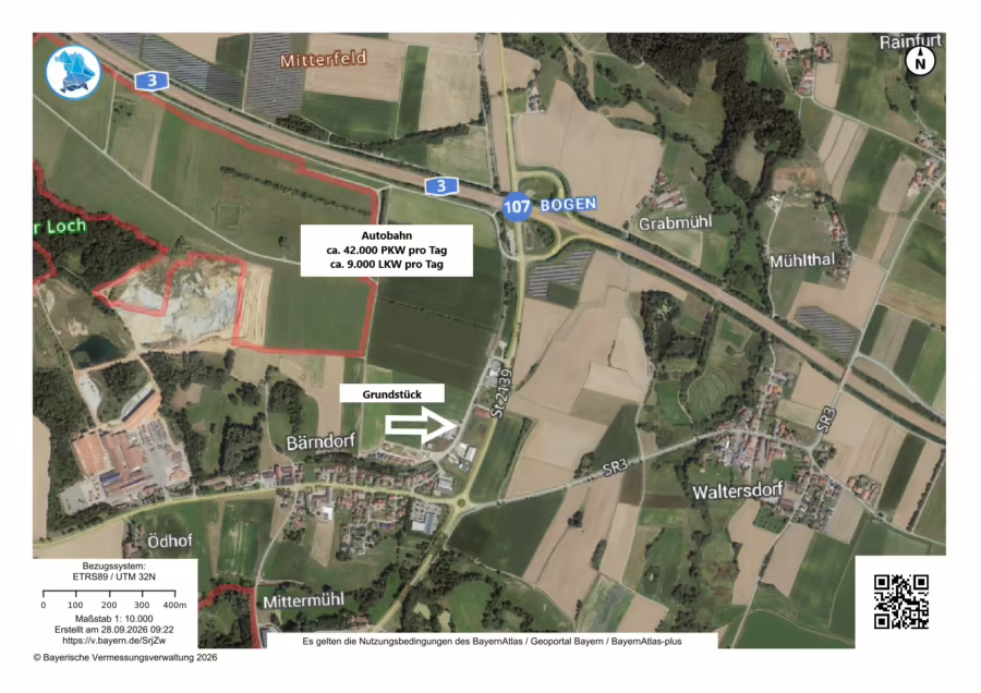 GewerbegrundstĂĽck fĂĽr Hotelbebauung in stark frequentierter Lage – Nahe Autobahnabfahrt/Auffahrt - Lagebeschreibung (69947)