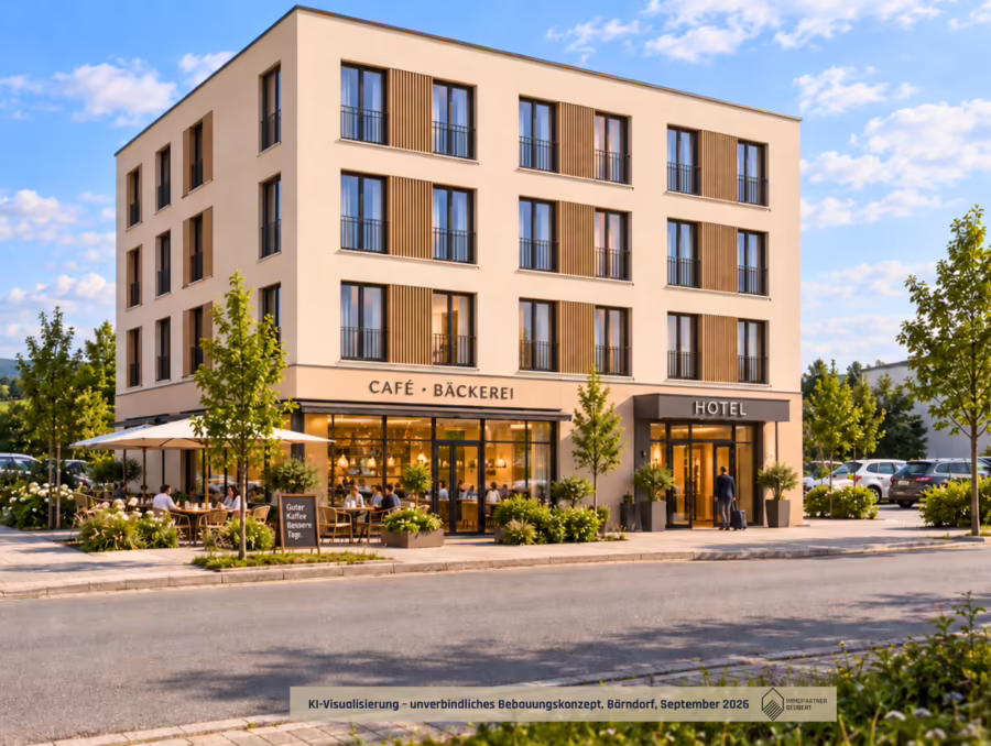 Gewerbegrundstück für Hotelbebauung in stark frequentierter Lage – Nahe Autobahnabfahrt/Auffahrt - Visualisierung (69800)