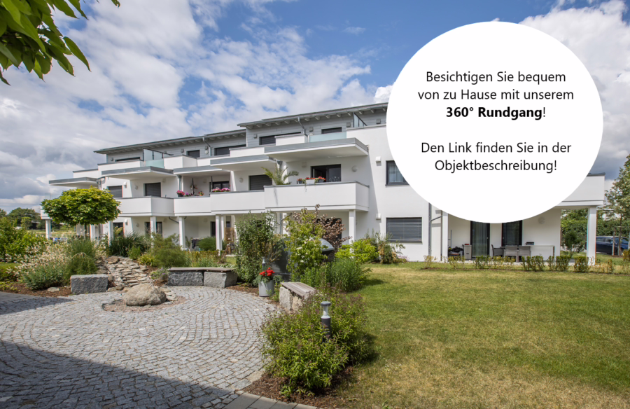 Wohltuende Umgebung! Neuwertige 3-Zimmer Gartenwohnung in ruhiger Lage! - 360° Rundgang - Wohnung C1 (46651)