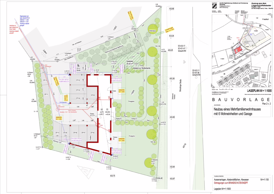 Baugrundstück mit Baugenehmigung für 6-Parteienhaus ! Attraktive Abschreibungsmöglichkeit ! - Außenanlage (64954)