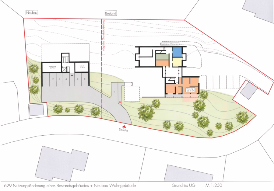 Baugrundstück für neun Wohneinheiten in ruhiger Siedlungslage in Pfarrkirchen ! - Grundriss UG - Neubau (65189)