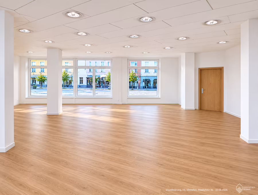 Als Anlage oder zur Selbstnutzung ! Bürogebäude mit großem Schaufenster in 1A Lage ! - Visualisierung (66286)