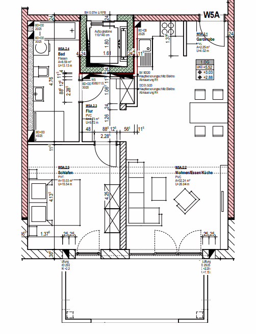 KFW 55 Effizienzhaus ! Neuwertige Obergeschosswohnung mit Aufzug ! - Grundriss A5 (63643)