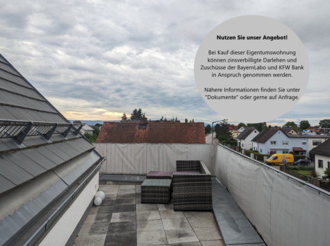 Neuwertige Wohnung mit großer Dachterrasse und herrlichem Weitblick!, 94315 Straubing, Penthousewohnung