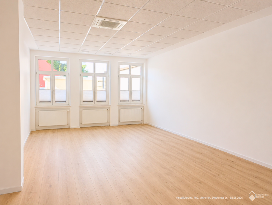 Umbaumaßnahmen durch Vermieter möglich ! Einzelhandelsfläche mit großem Schaufenster ! - Visualisierung B, 1.OG, Vilshofen, Stadtplatz 36 - 02.06.2026 (59978)