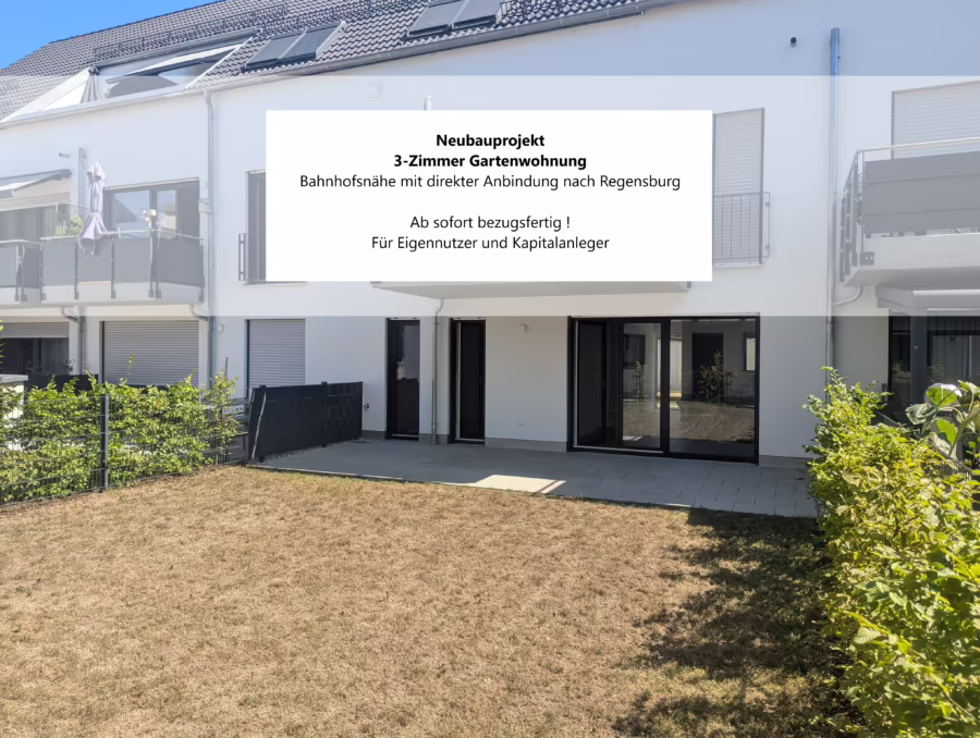 Neubauprojekt ! Zentrumsnahe und moderne 3-Zimmer Gartenwohnung! - Garten (65962)