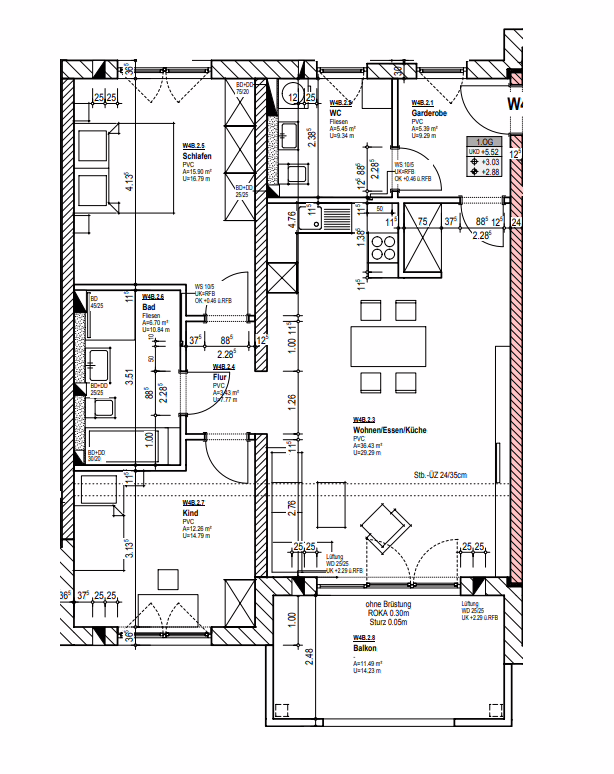 KFW 55 Effizienzhaus ! Neuwertige Obergeschosswohnung mit Aufzug ! - Grundriss B4 (63662)