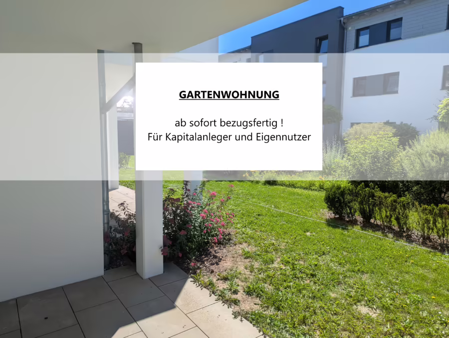Ruhige Wohnlage! Neuwertige 2-Zimmer Gartenwohnung in ruhiger Lage! - D3 (66203)