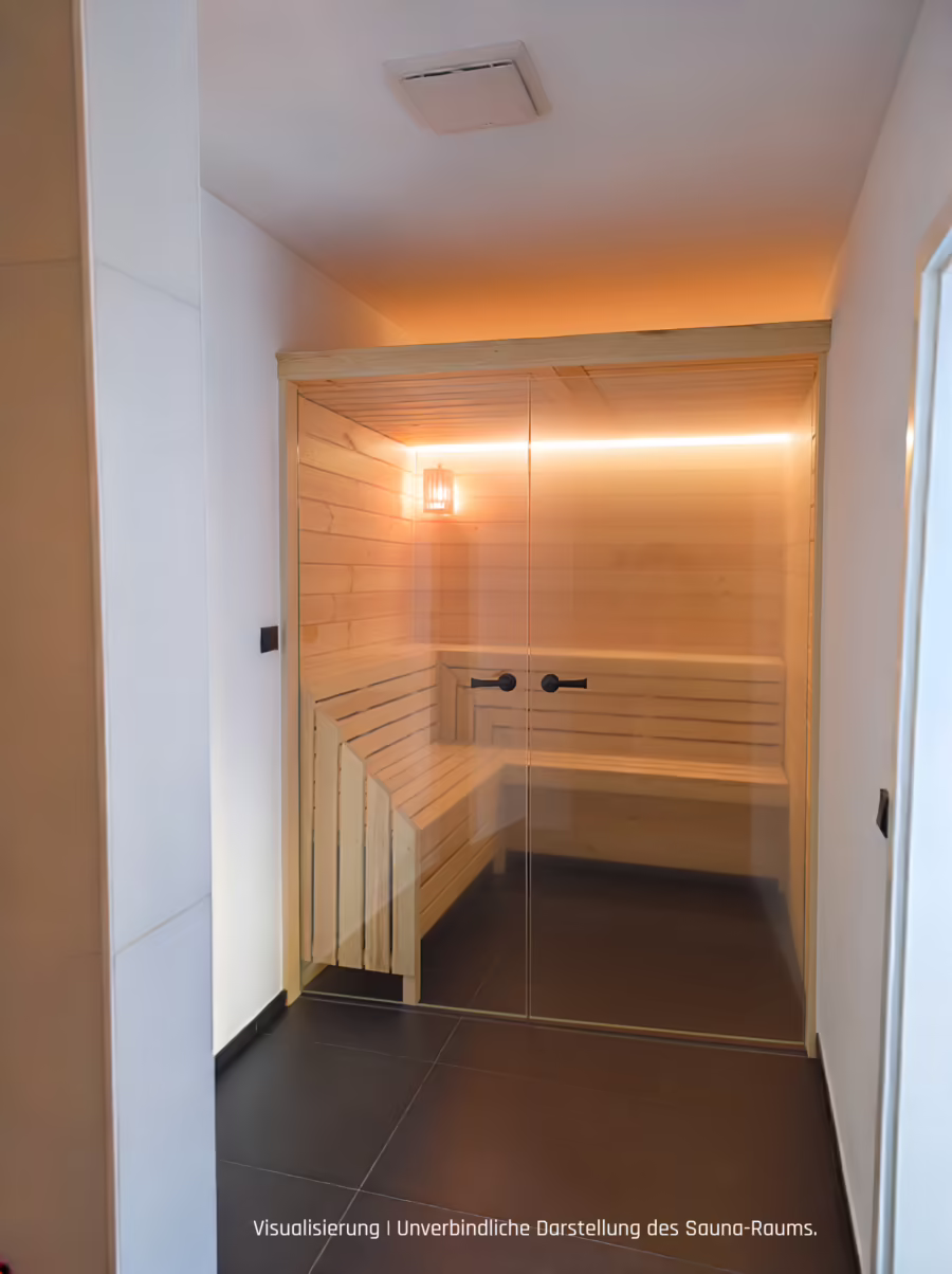 Teilweise gewerbliche Nutzung möglich! Luxuriöse Architektenvilla mit großem Grundstück! - Visualisierung  Sauna (70204)