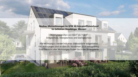 3-Zimmer Neubauwohnung mit privatem Gartenanteil!, 94315 Straubing, Erdgeschosswohnung