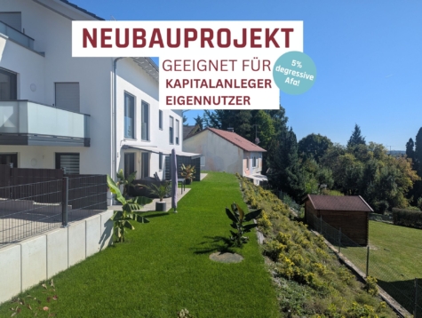 Einmaliger Ausblick in ruhiger Lage! Neubauwohnung mit Gartennutzung in Süd-West Ausrichtung!, 94469 Deggendorf, Erdgeschosswohnung
