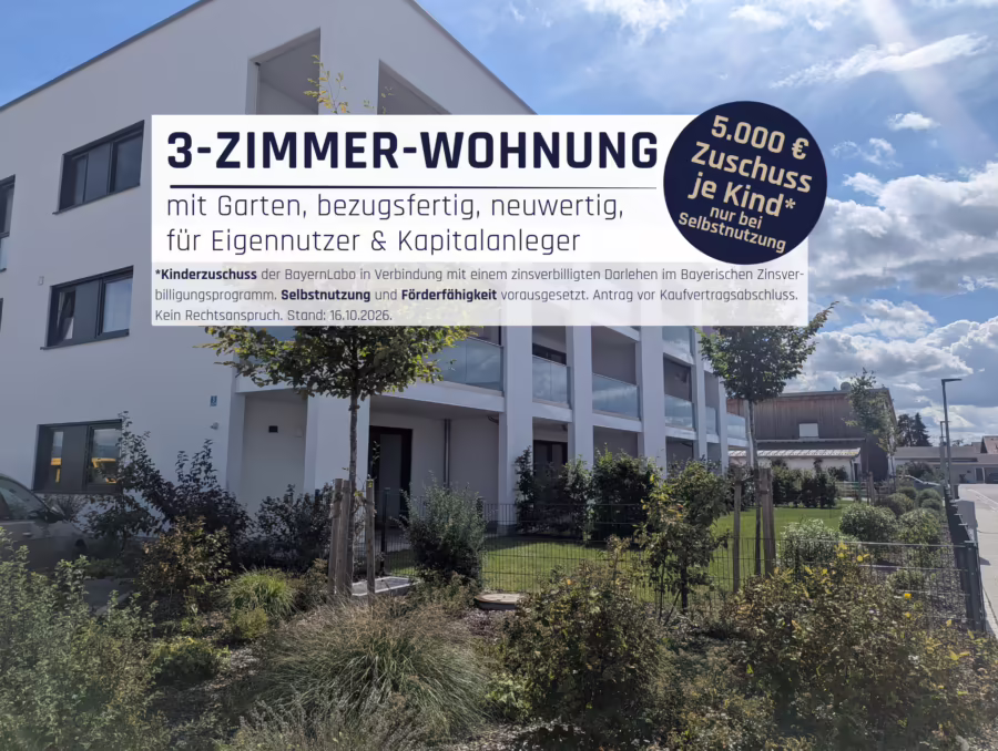 Ab sofort beziehbar! Moderne 3-Zimmer Erdgeschosswohnung (inkl. EBK) mit Terrasse - Plattling_Vogelsangstr. 3_Neuwertige 3-Zimmer Gartenwohnung (72224)
