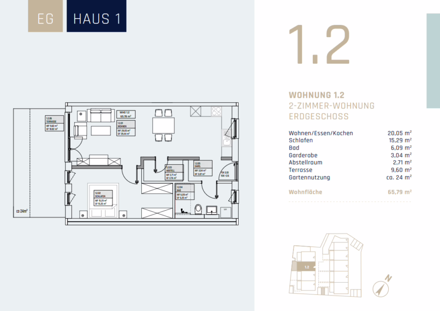 ***Degressive Afa von 5% pro Jahr*** Moderne 2-Zimmer Gartenwohnung! - Bild (49961)