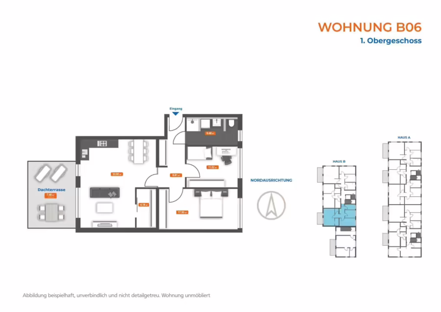 Ab sofort bezugsfertig! Neubauwohnung mit Balkon in gefragter Lage naher der Innenstadt! - Wohnung B06 (70458)