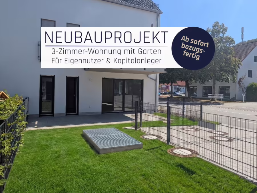 Neubauprojekt ! Zentrumsnahe und moderne 3-Zimmer Gartenwohnung! - Garten (66754)