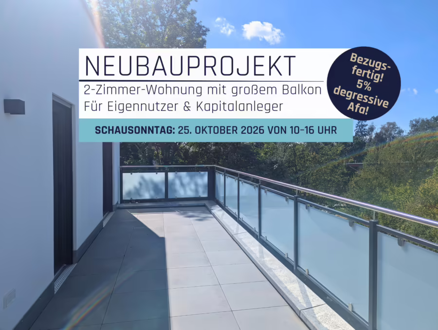 Kommen Sie gerne zum Schausonntag am 25. Oktober – Adresse in der Objektbeschreibung - Terrasse/Garten (72720)