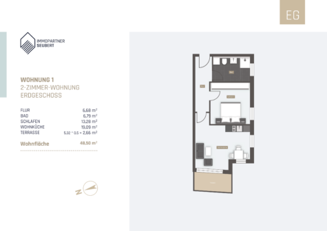 Neuwertige 2-Zimmer Erdgeschosswohnung! Stadtplatz nur 500 Meter entfernt!, 94327 Bogen, Erdgeschosswohnung