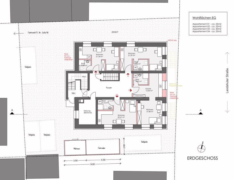MFH für 18 Apartments zur Sanierung! Bis zu 300.000 € Gesamtzuschuss! - Erdgeschoss (60490)
