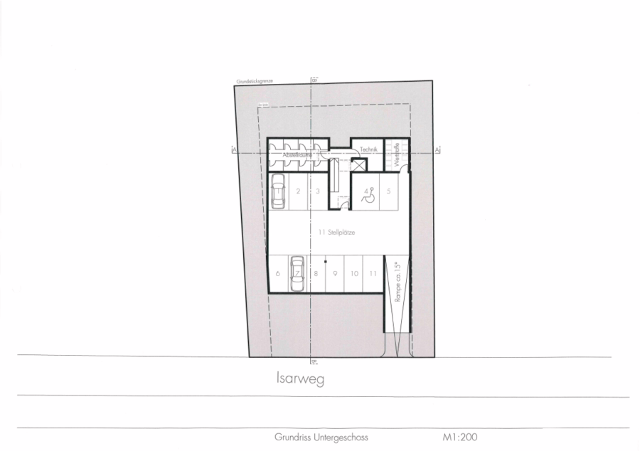 Rarität an der Isar! Baugrundstück mit genehmigtem Vorbescheid in begehrter Lage! - Grundriss Untergeschoss (50190)