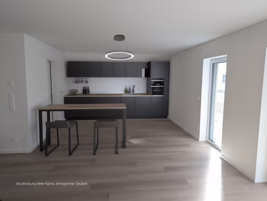 Ab sofort bezugsfertig! Neubauwohnung mit Garten in gefragter Lage naher der Innenstadt! - Küche Visualisierung (70482)