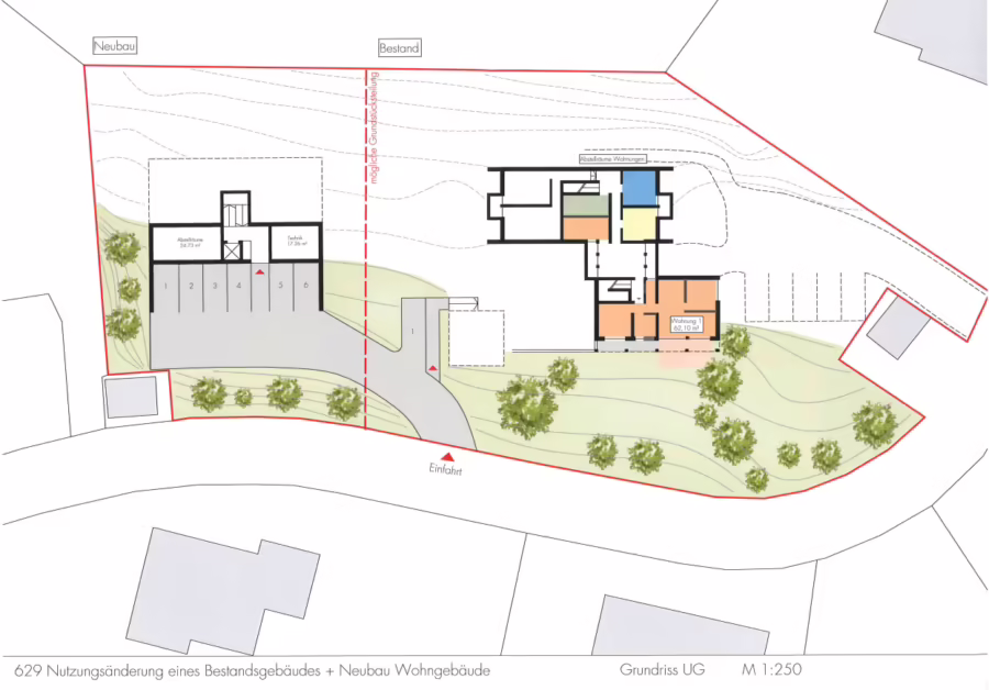 BaugrundstĂĽck fĂĽr neun Wohneinheiten in gefragter Wohnlage in Pfarrkirchen ! - Grundriss UG - Neubau (74215)