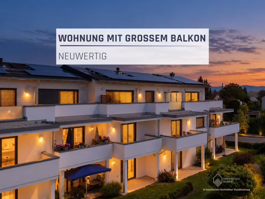 KFW 55 Effizienzhaus ! Neuwertige Obergeschosswohnung mit großem Balkon ! - Immobilie (72061)